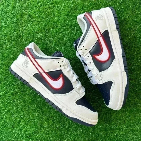 Nike Dunk Low Prm White / University Red / Obsidian - Picture 6 of 8